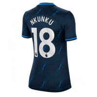 Camiseta Chelsea Christopher Nkunku #18 Segunda Equipación Replica 2023-24 para mujer mangas cortas